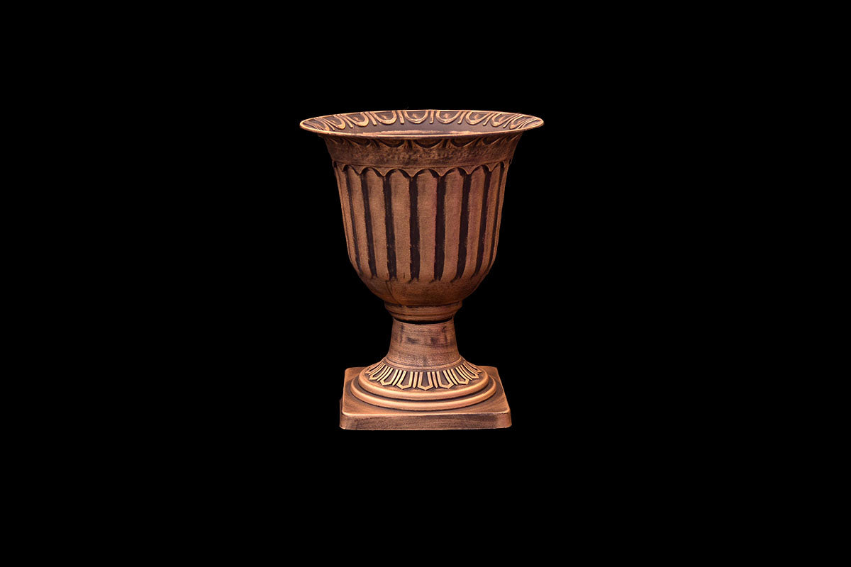 HCHD4659 - Gold Roman Pedestal Pot Large