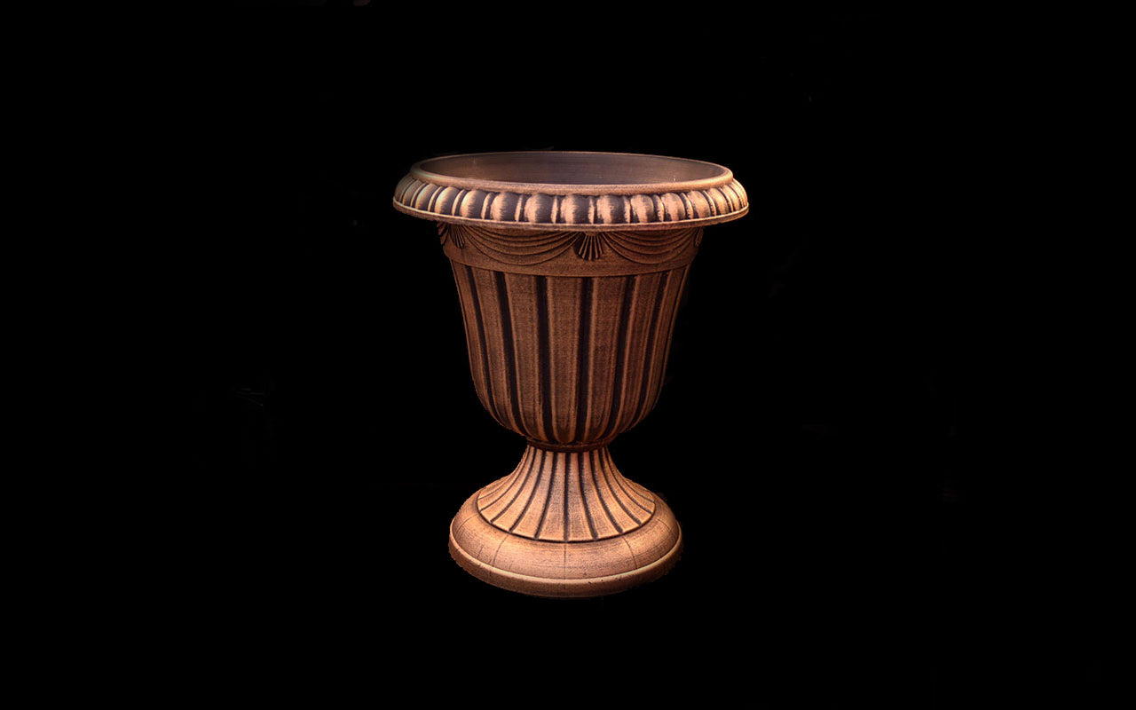 HCHD4661 - Gold Wide Pedestal Pot Large