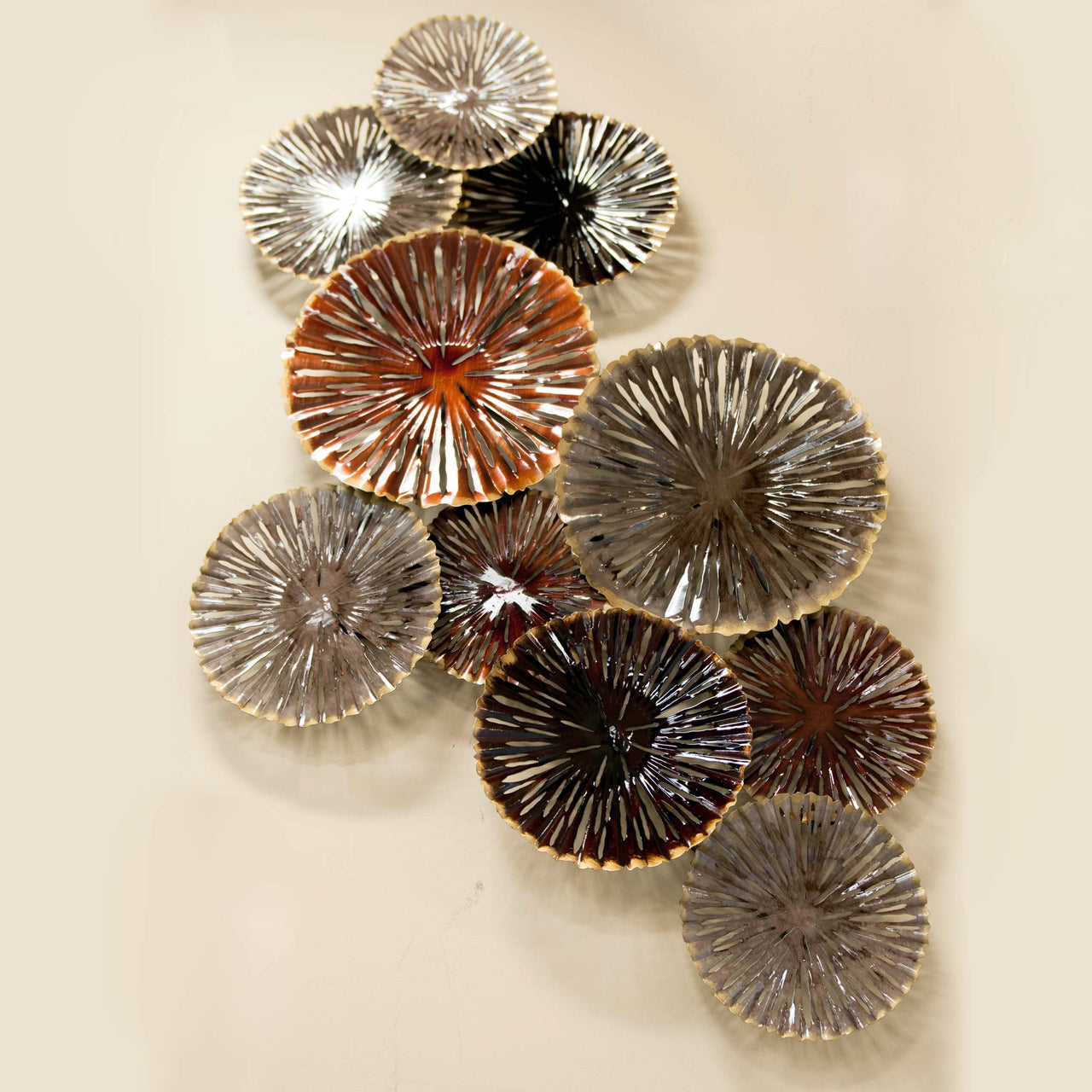 HCHD5244 - Lg Warm Brown Circles Metal Art