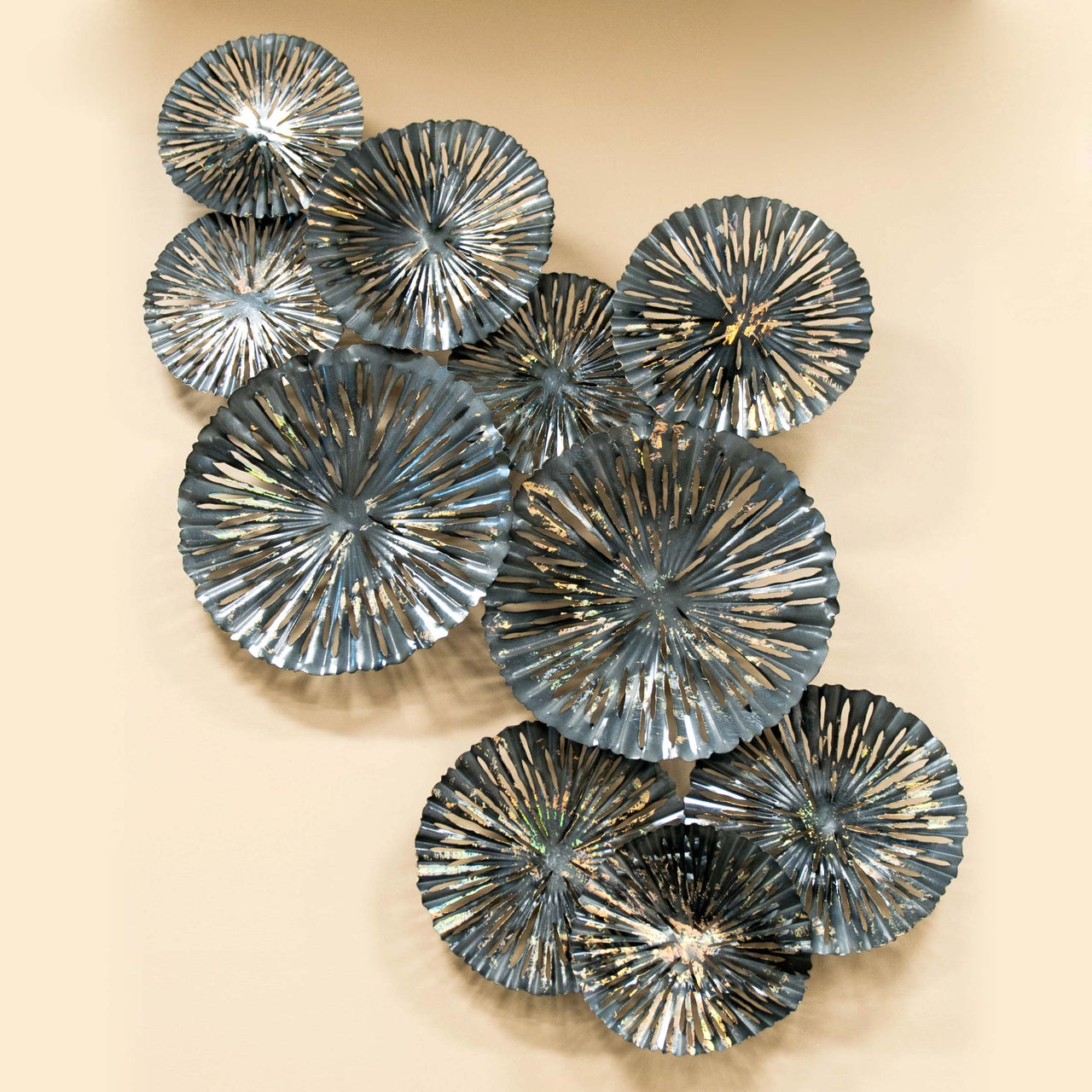 HCHD5378 - Charcoal Circles Metal Art