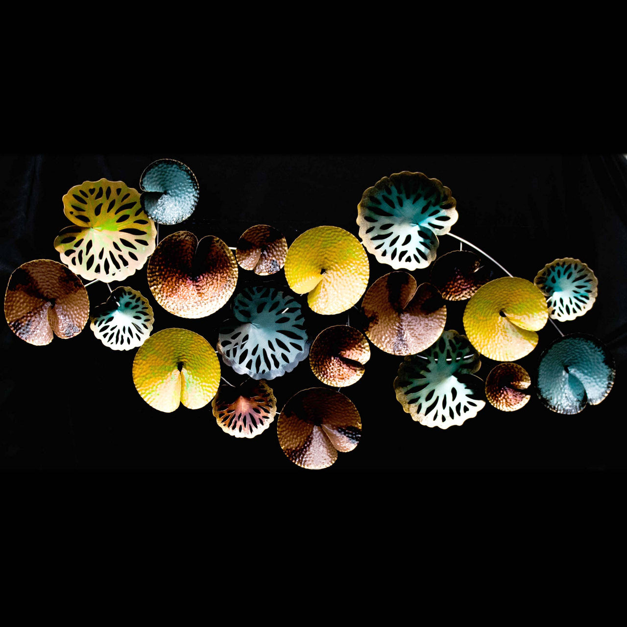 HCHD5383 - Teal/Rust Circles Metal Art