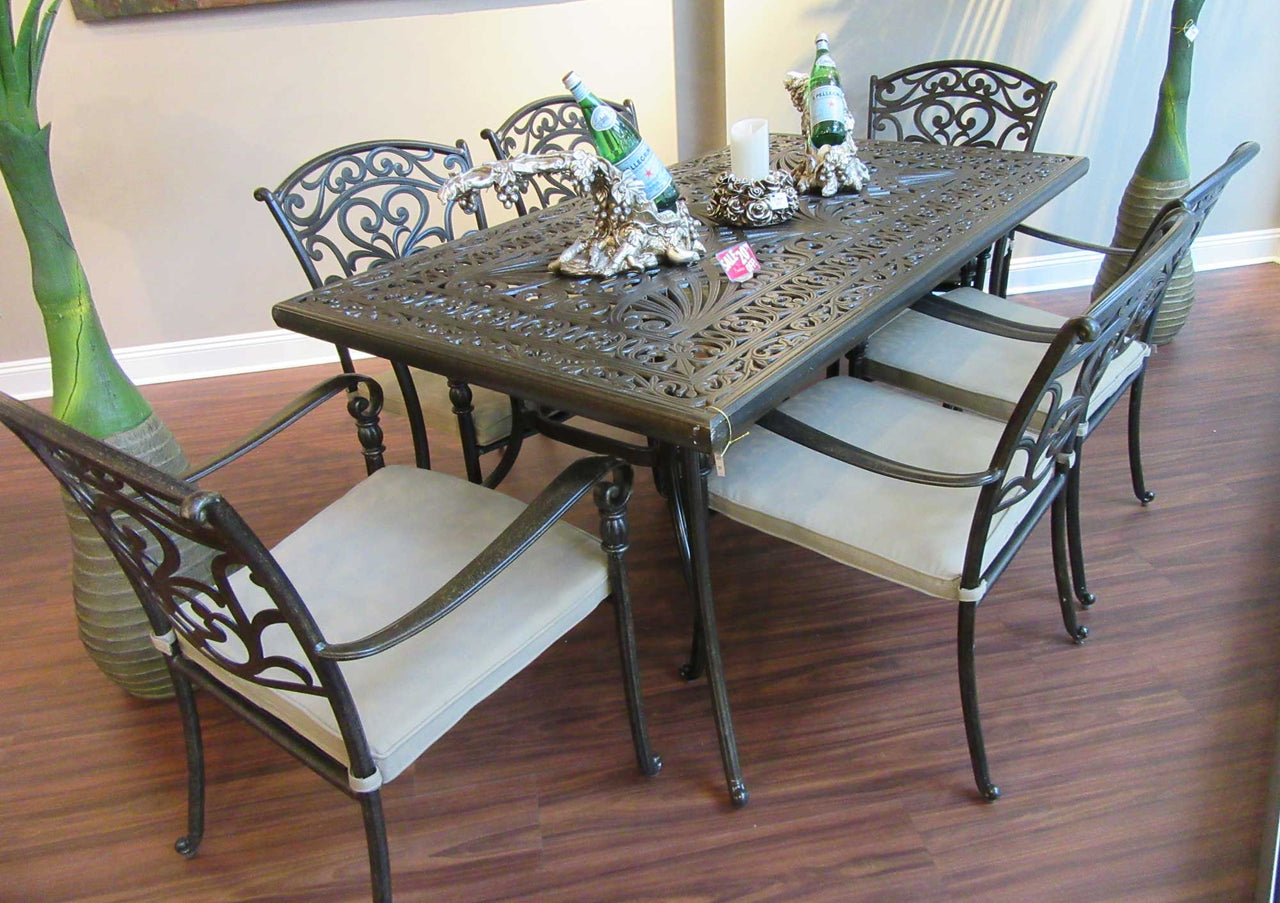 HCHD5624- 7 Pc Wrought Iron Dining Set