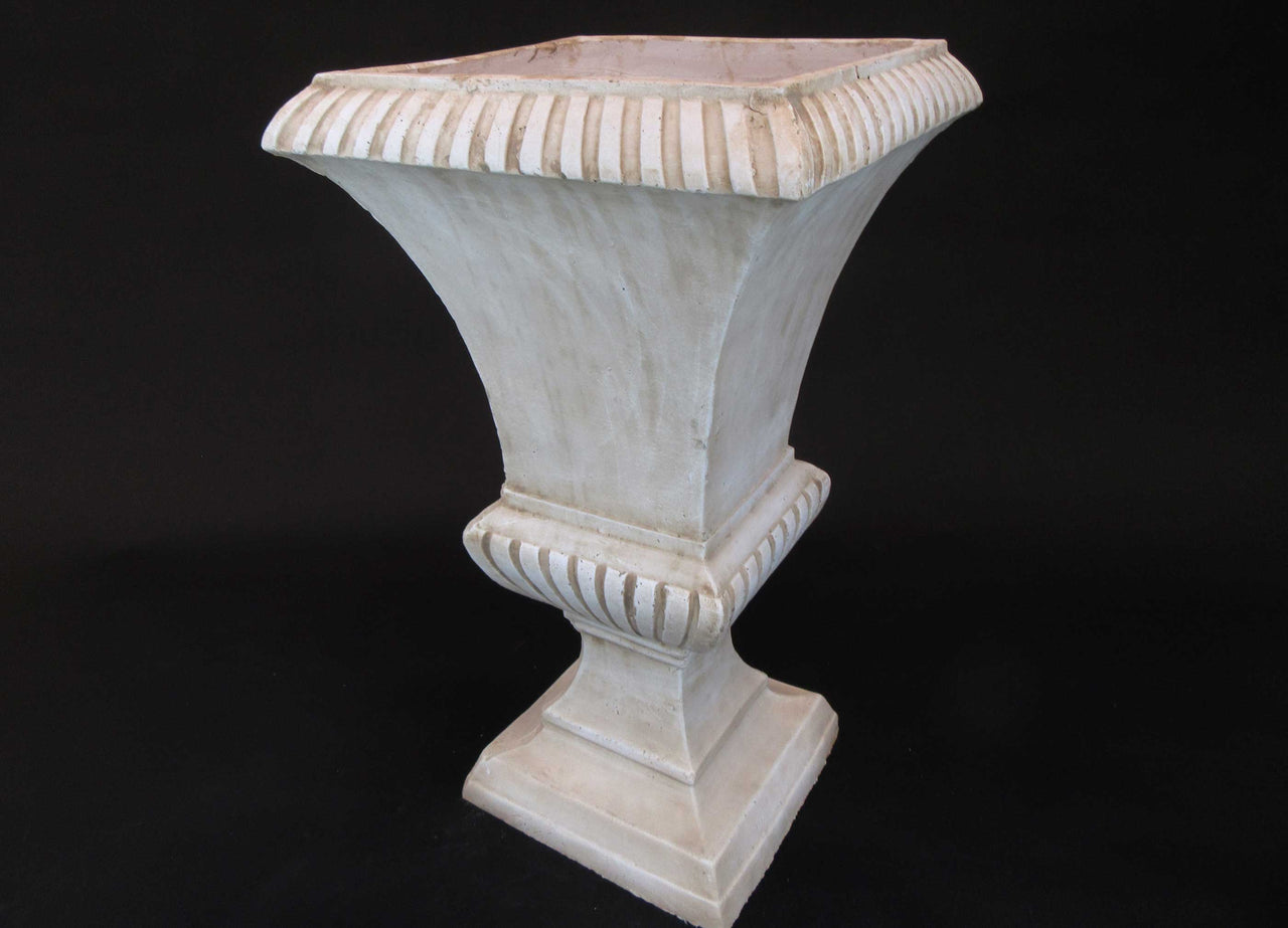 HCHD5646 - Tall Cream Square Pedestal Pot