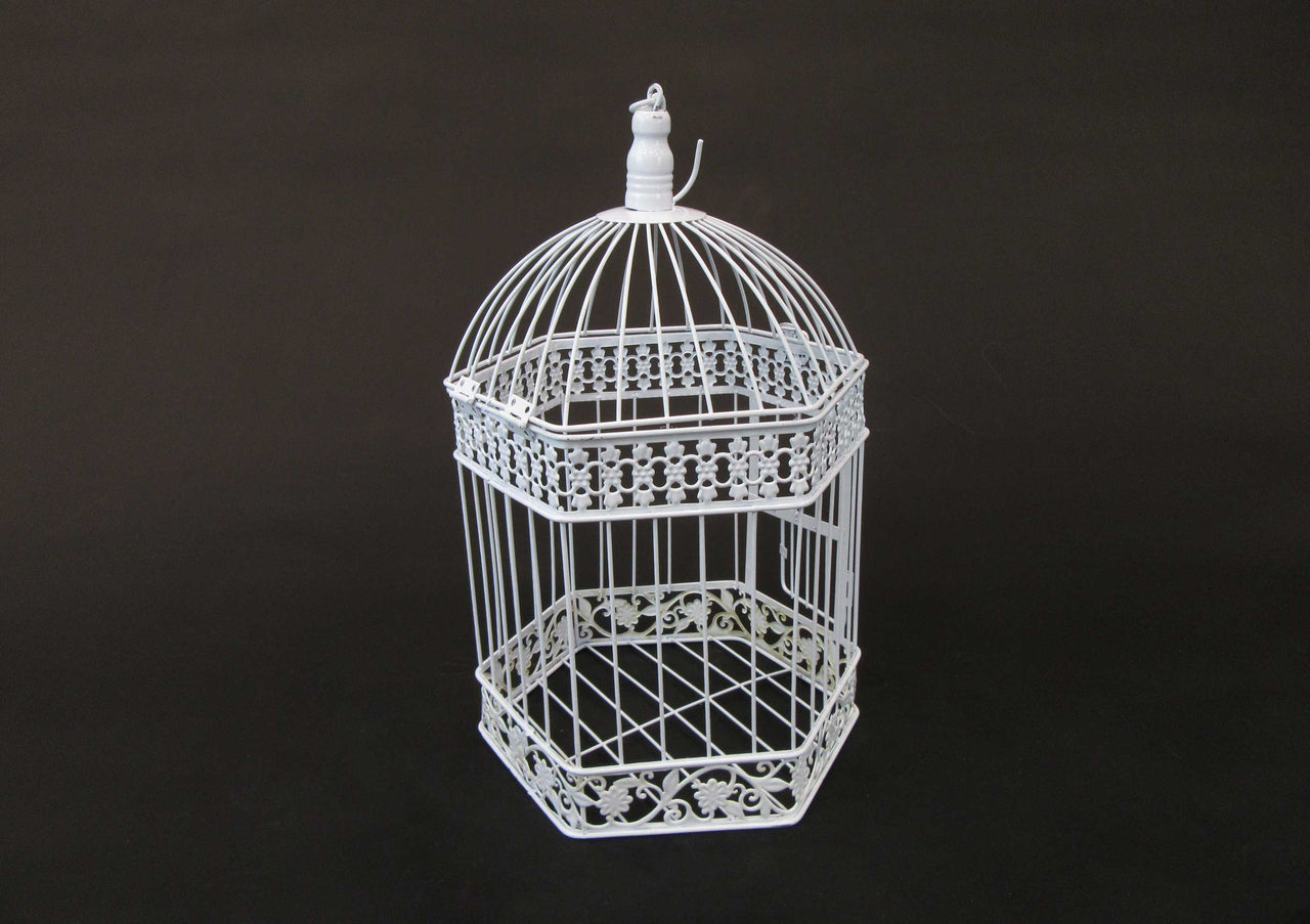 HCHD5717 - White Metal Birdcage Medium