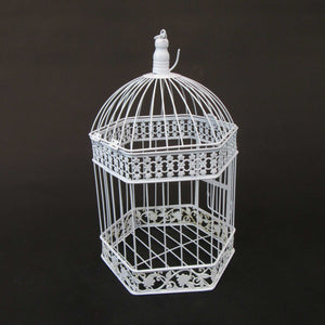 HCHD5717 - White Metal Birdcage Medium