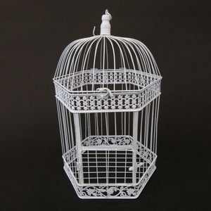 HCHD5718 - White Metal Birdcage Large