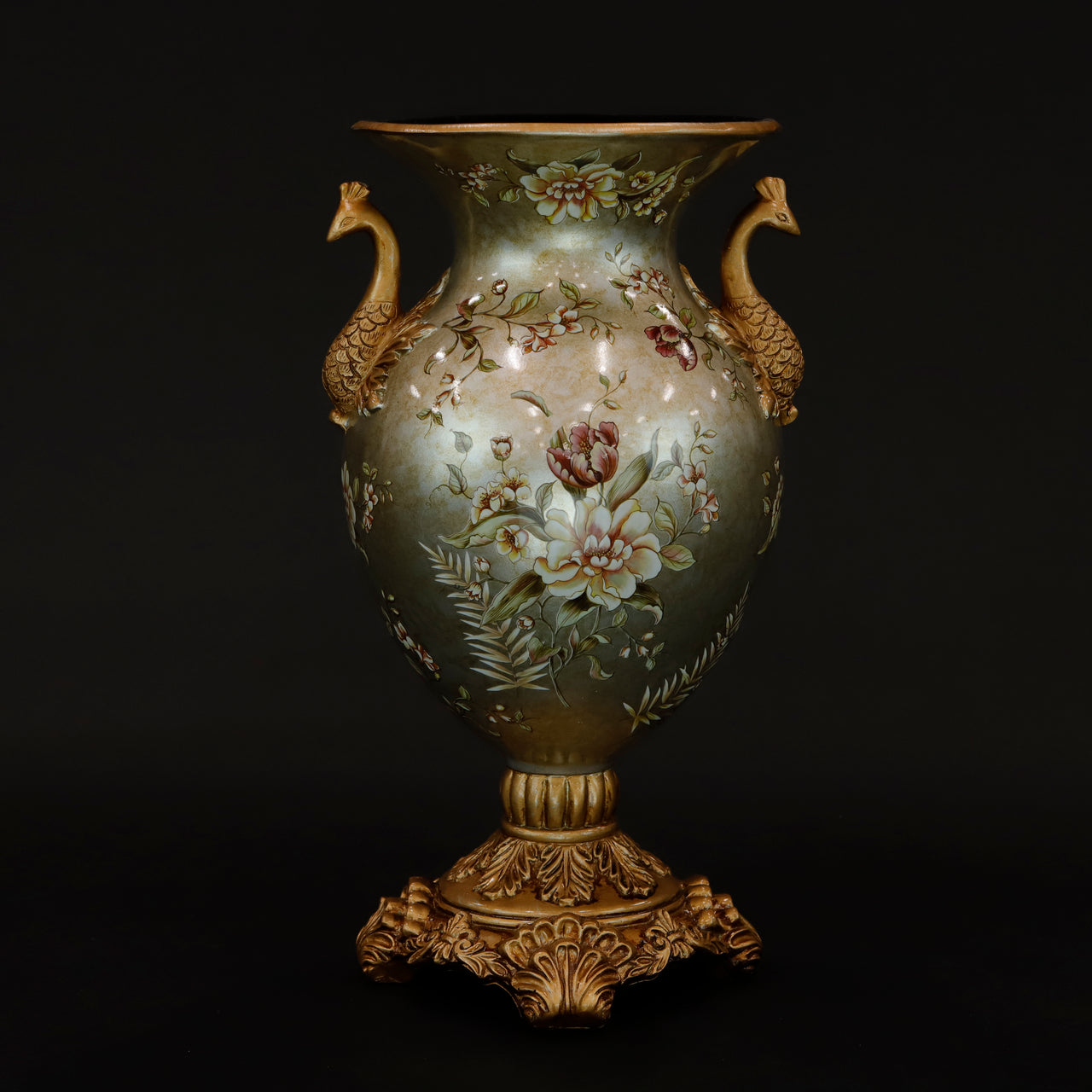 HCHD5772 - Gold Dogwood Peacock Vase