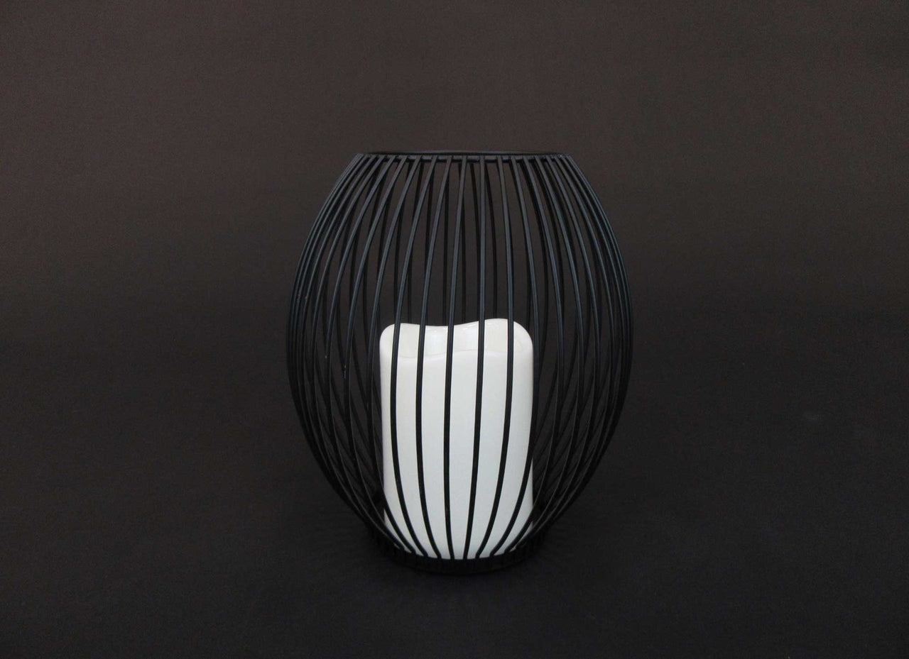 HCHD5884 - Black Oval Candle Holder - M