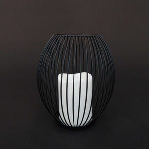 HCHD5884 - Black Oval Candle Holder - M