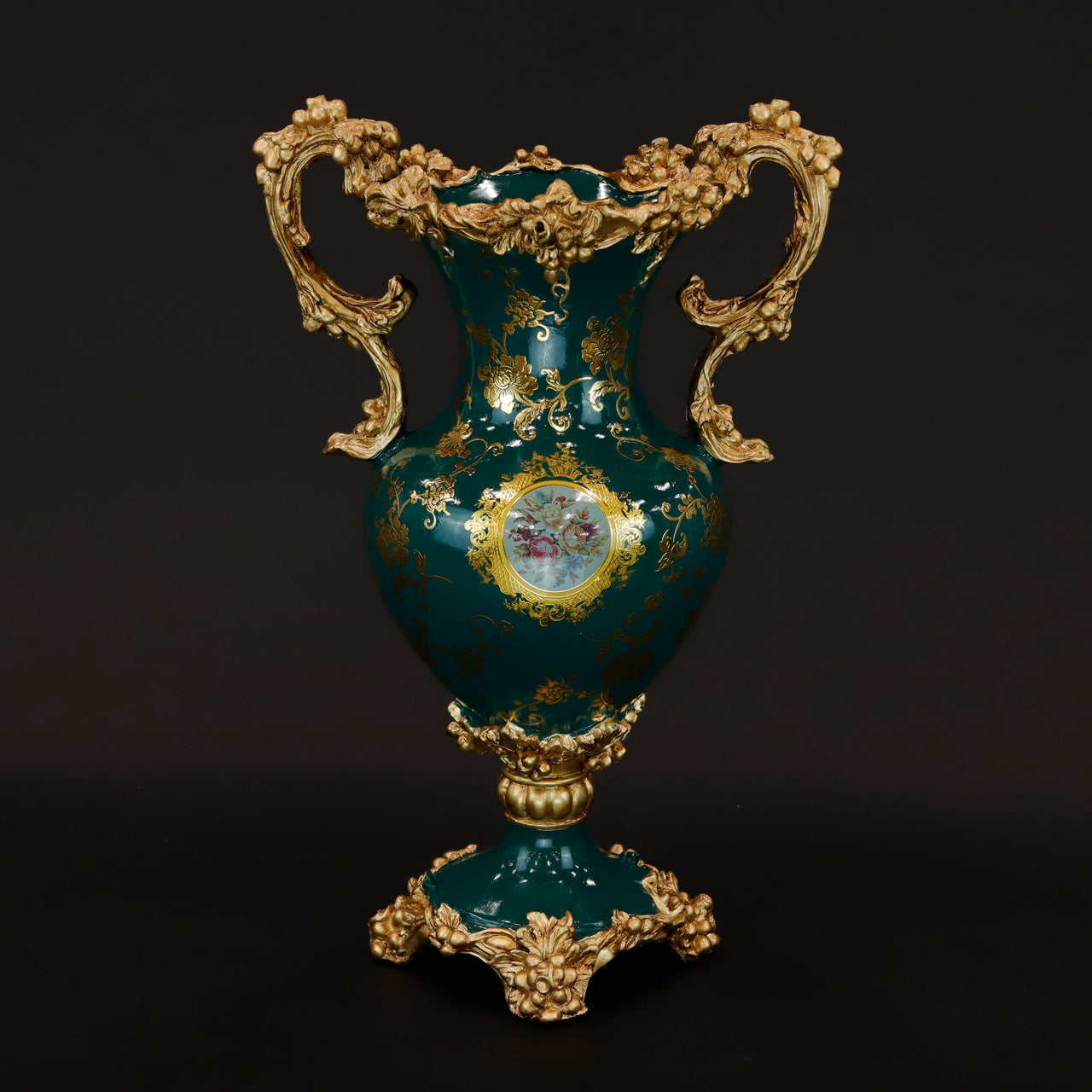 HCHD6015 - Emerald Floral Pedestal Urn