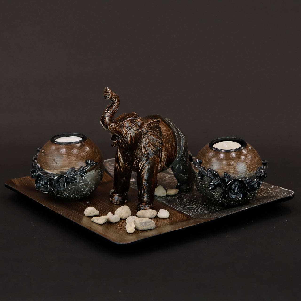 HCHD6206 - Square Elephant Candle Holder