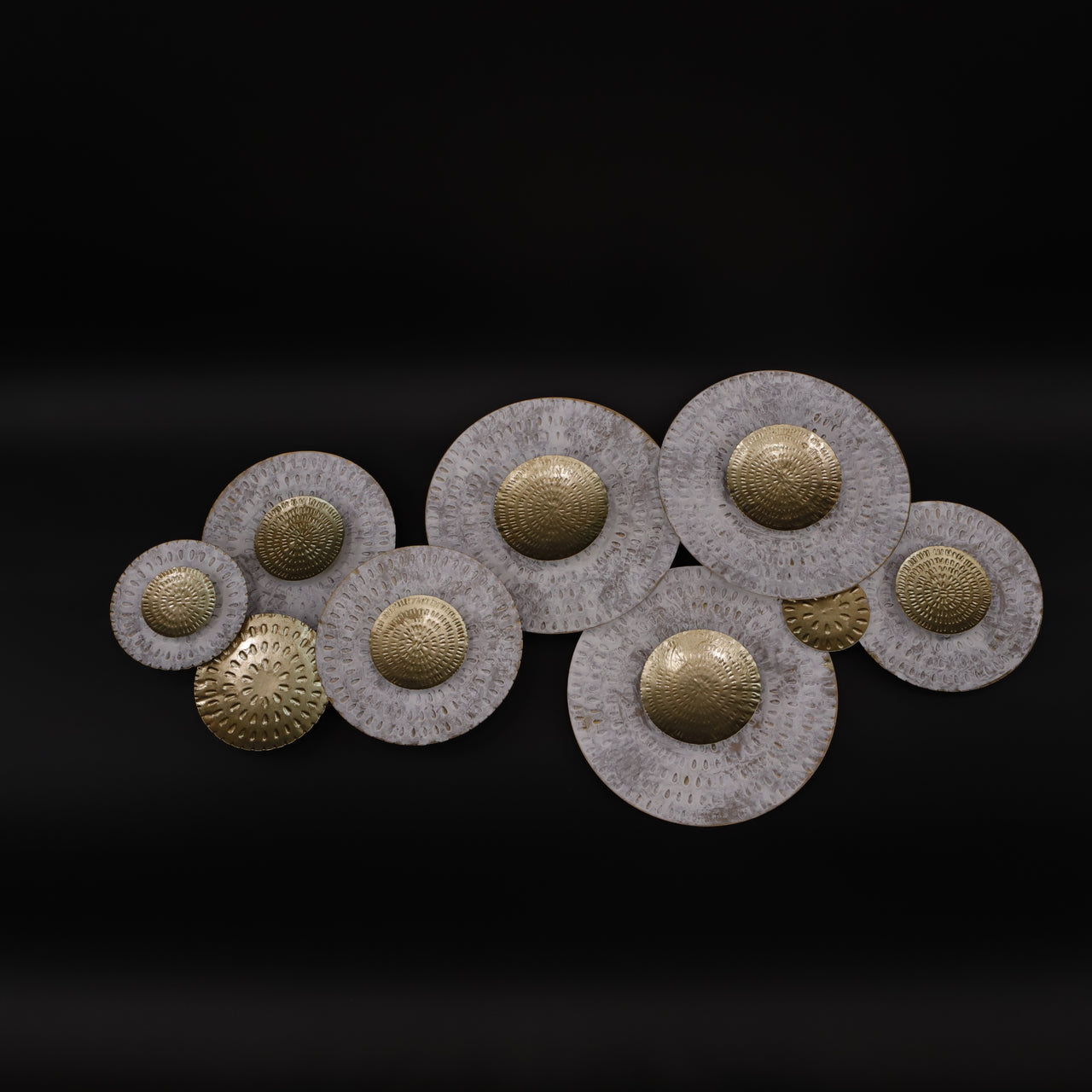 HCHD6298 - Cream Circles Metal Art