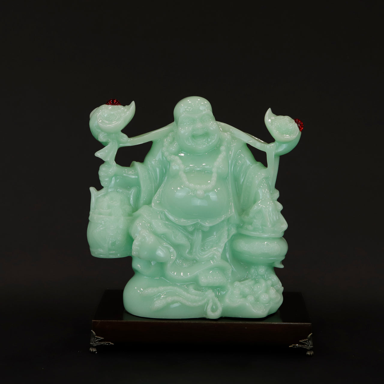 HCHD6474 - Jade Green Large Happy Buddha
