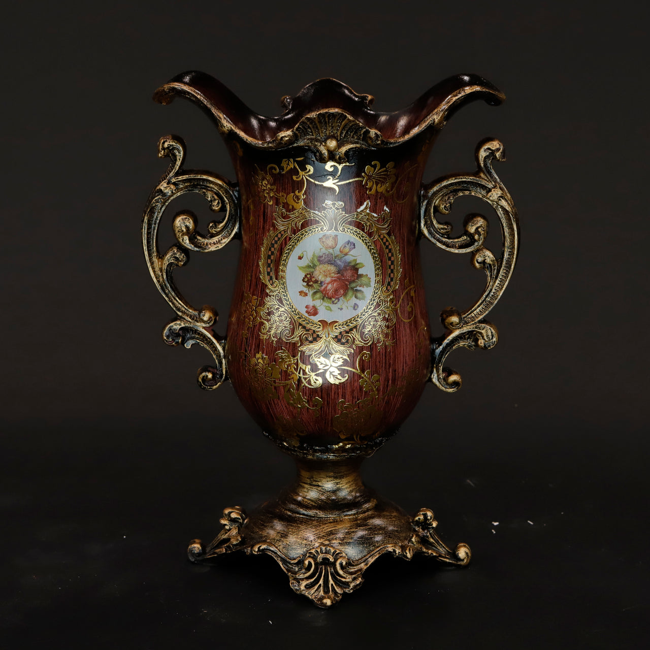 HCHD6538 - Bronze Floral Tall Urn