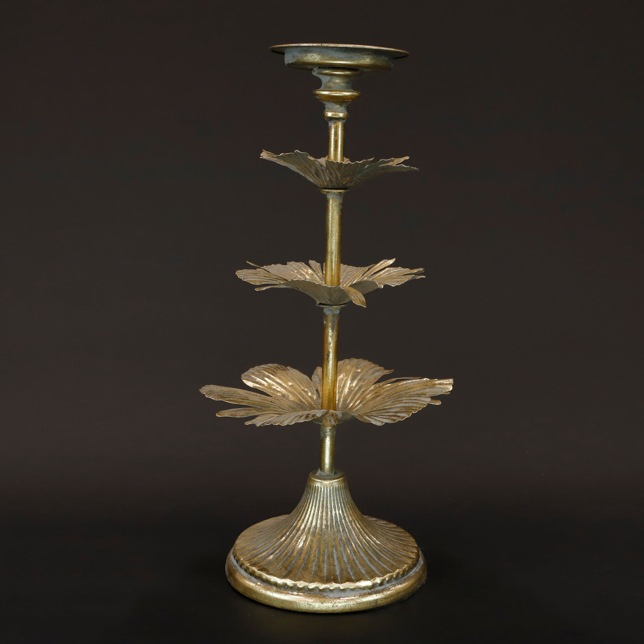 HCHD6617 - Gold Metal Pedestal Tray