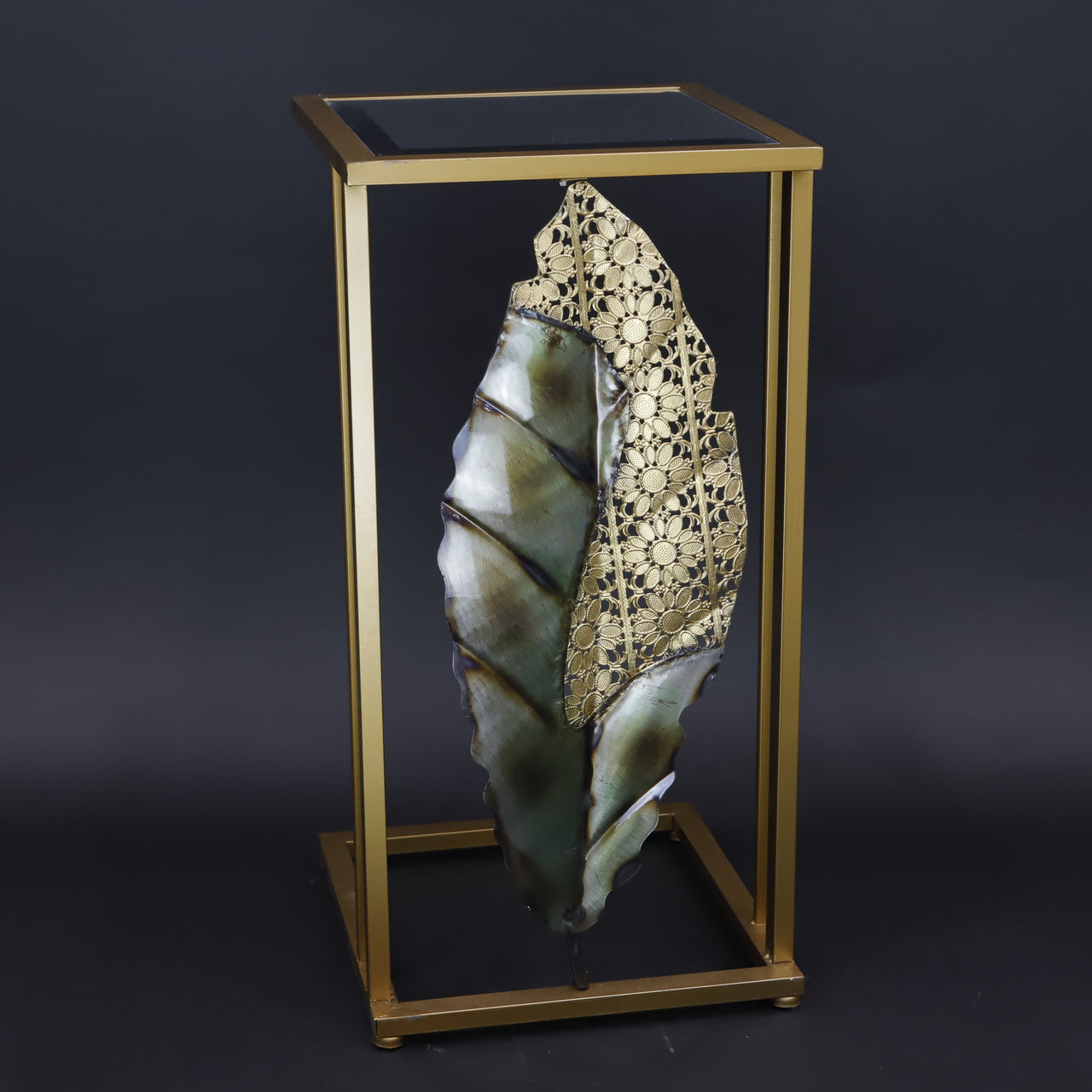 HCHD6619 - Small Black Leaf Side Table