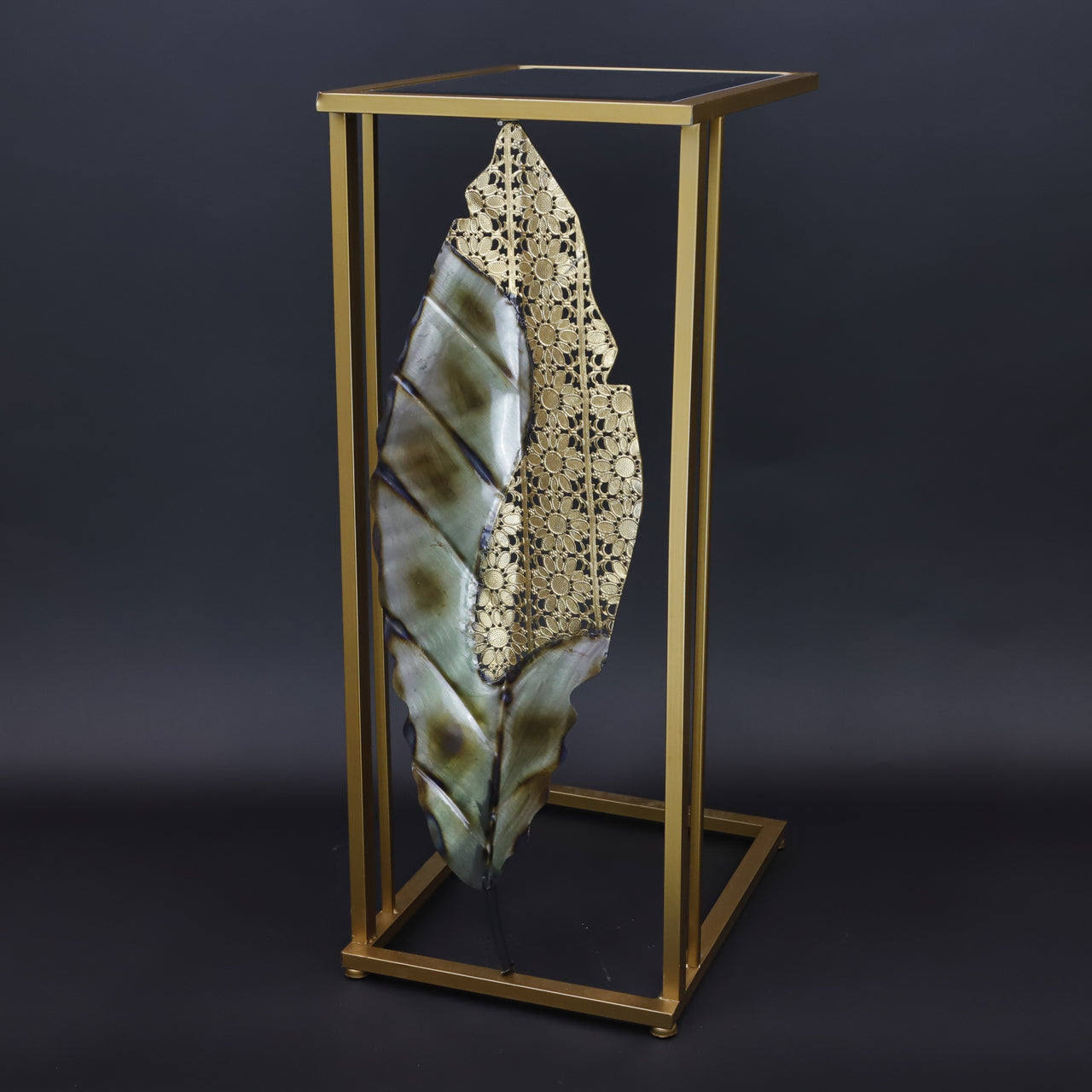 HCHD6620 - Medium Black Leaf Side Table