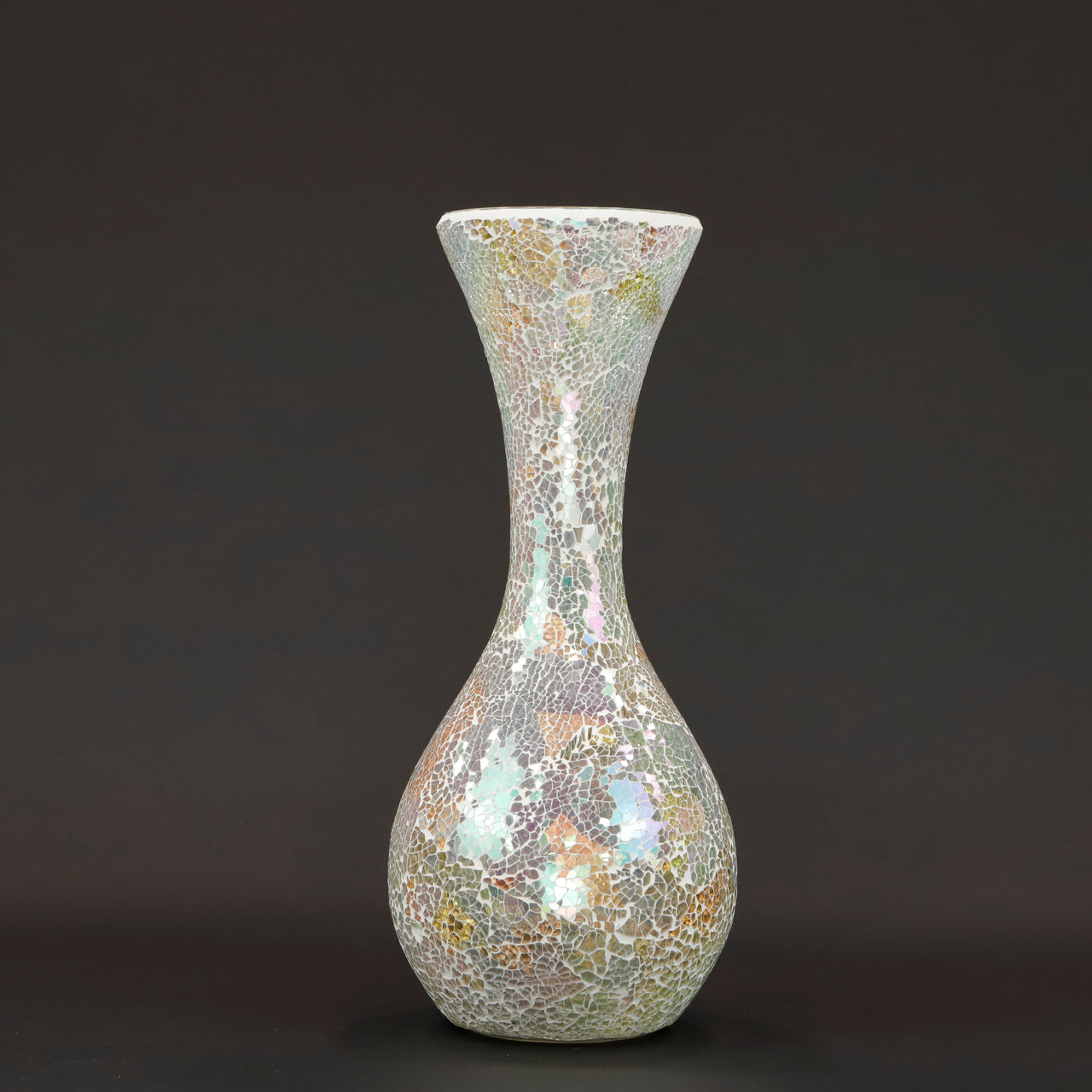 HCHD6633 - Aqua Glass Pedestal Vase