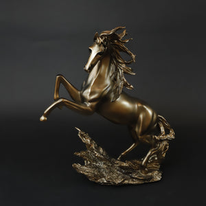 HCHD6901 - Small Bronze Right Jumping Horse