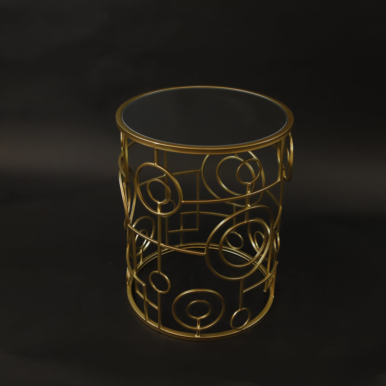 HCHD7233 - S Gold Circle Side Table