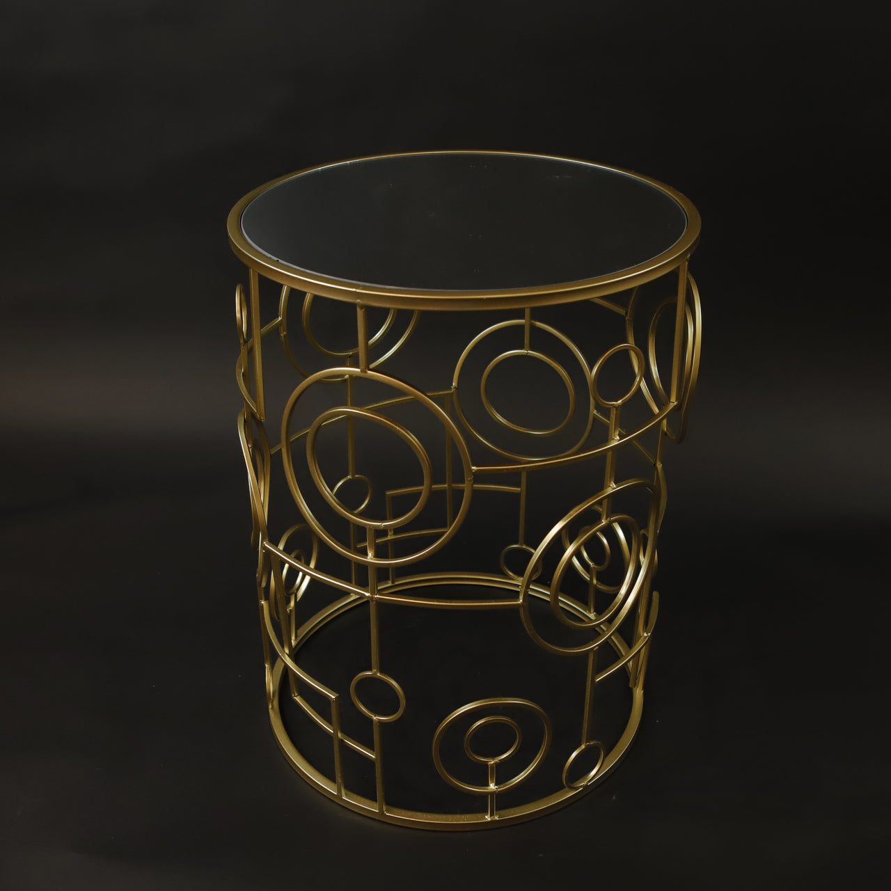 HCHD7234 - L Gold Circle Side Table