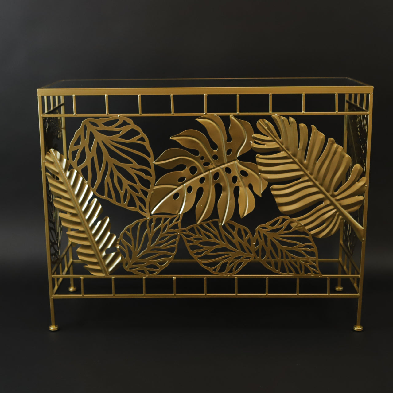 HCHD7290 - S Gold Palm Leaf Side Table