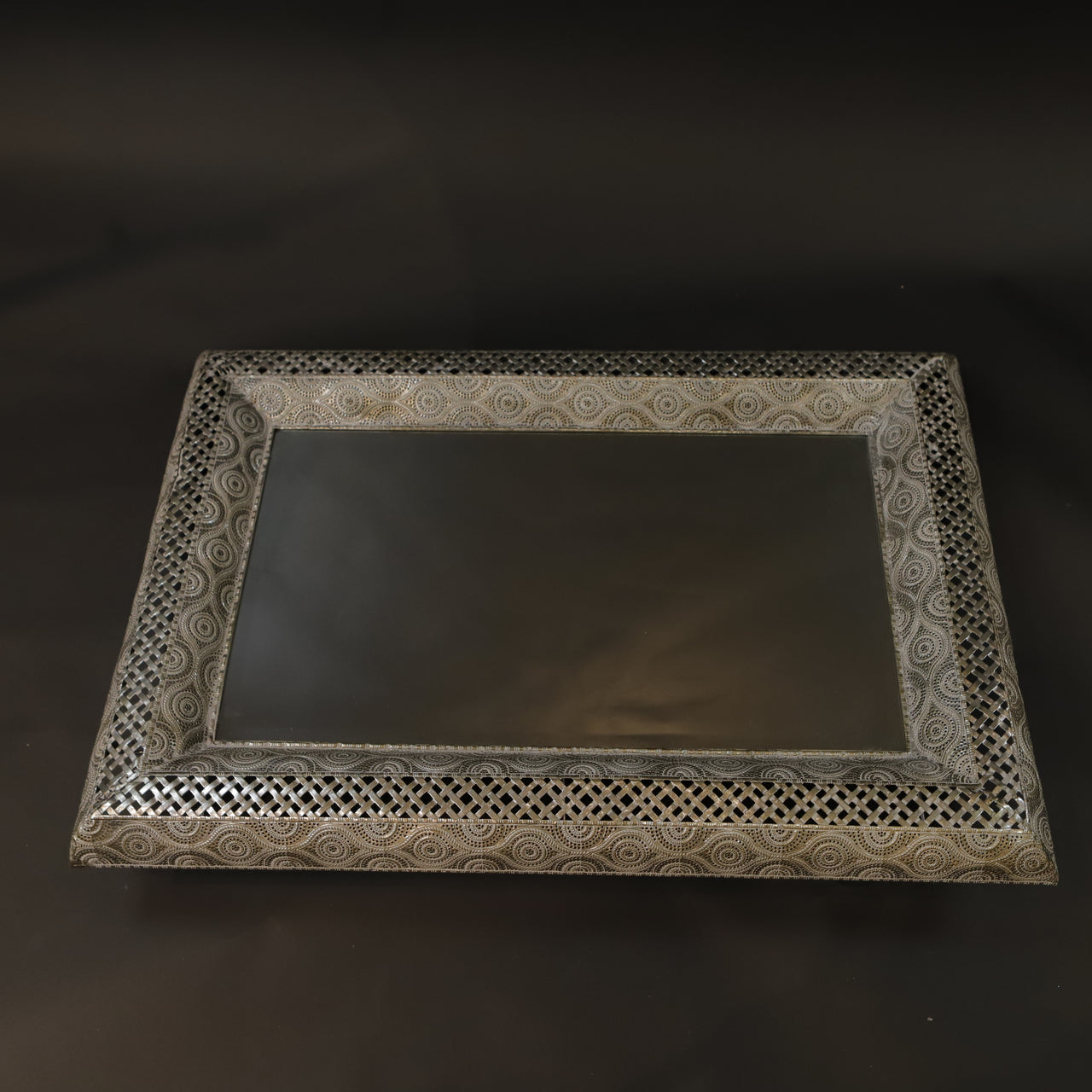 HCHD7311 - Square Stamped Silver Mirror