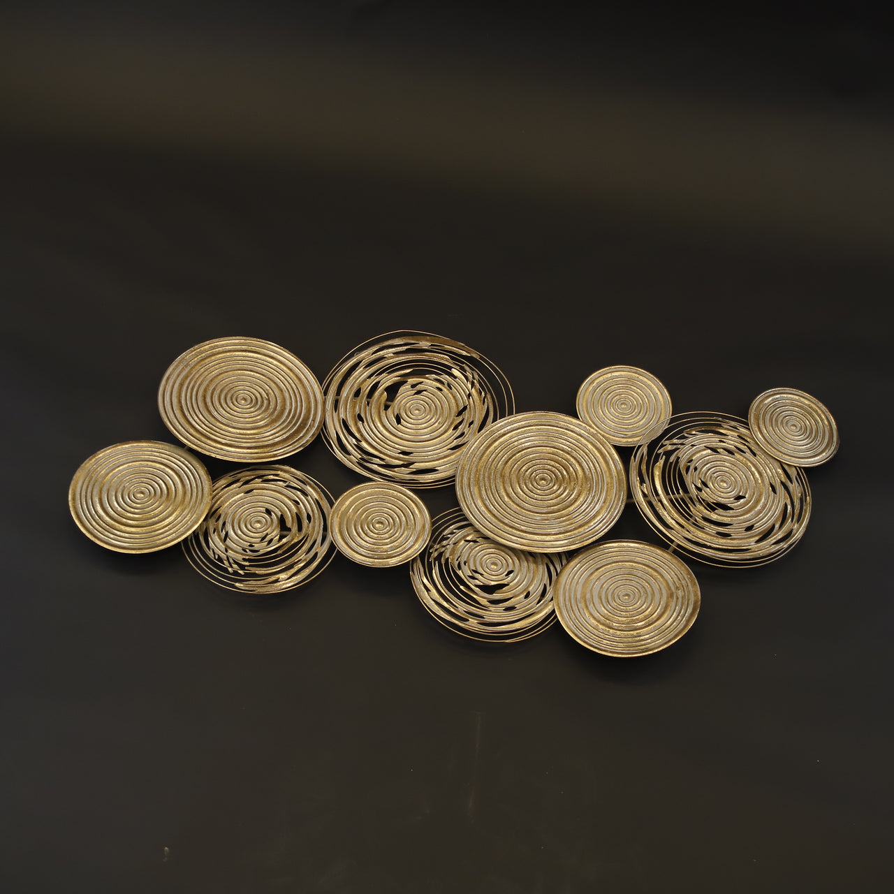 HCHD7435 - Gold Circles Metal Art