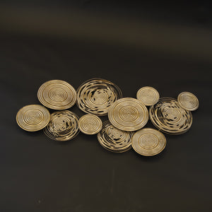 HCHD7435 - Gold Circles Metal Art