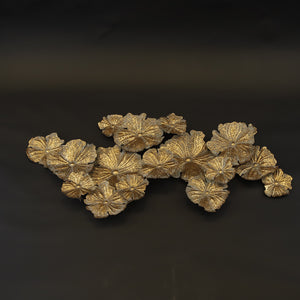 HCHD7437 - Gold Floral Metal Art