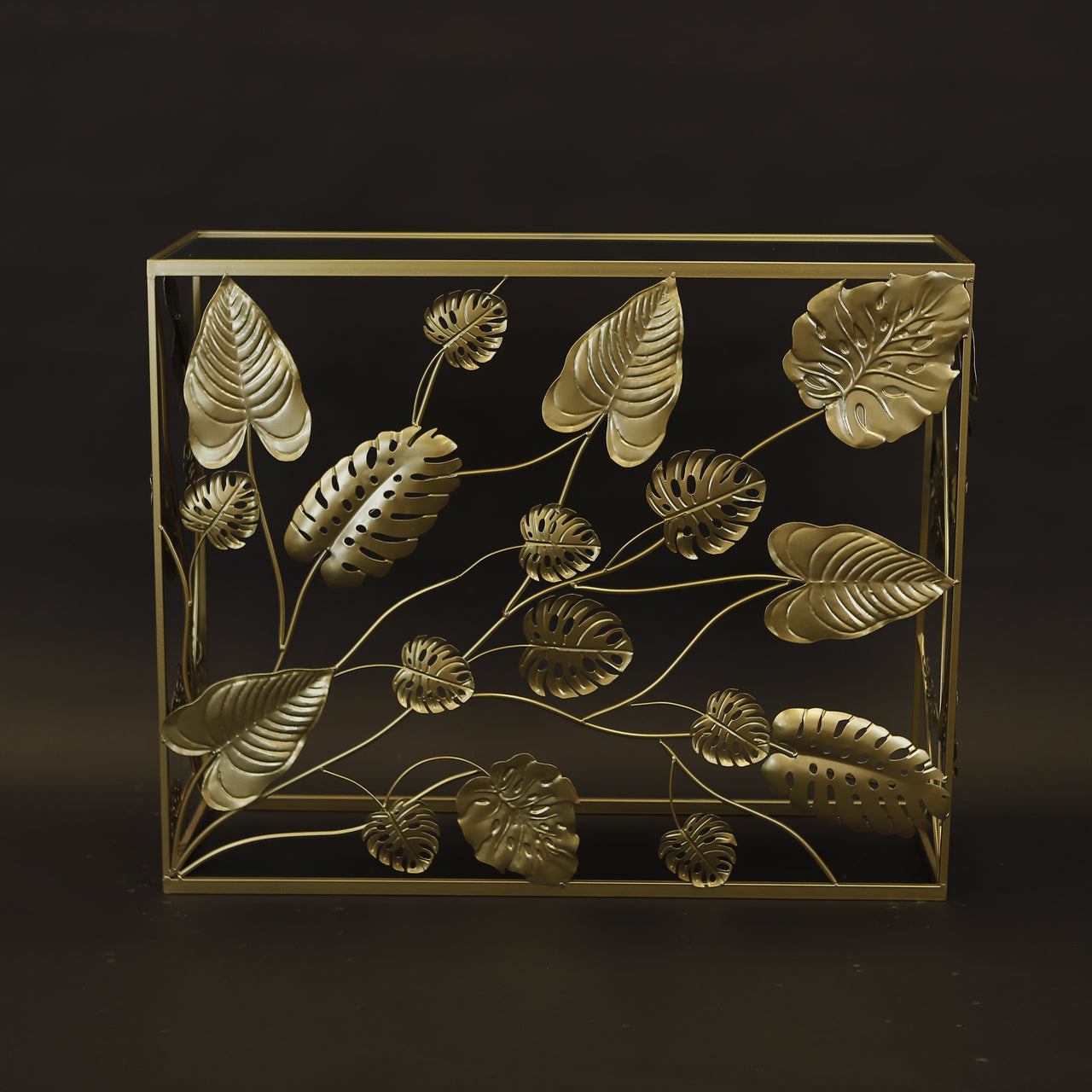 HCHD7460 - L Gold Leaf Square Side Table