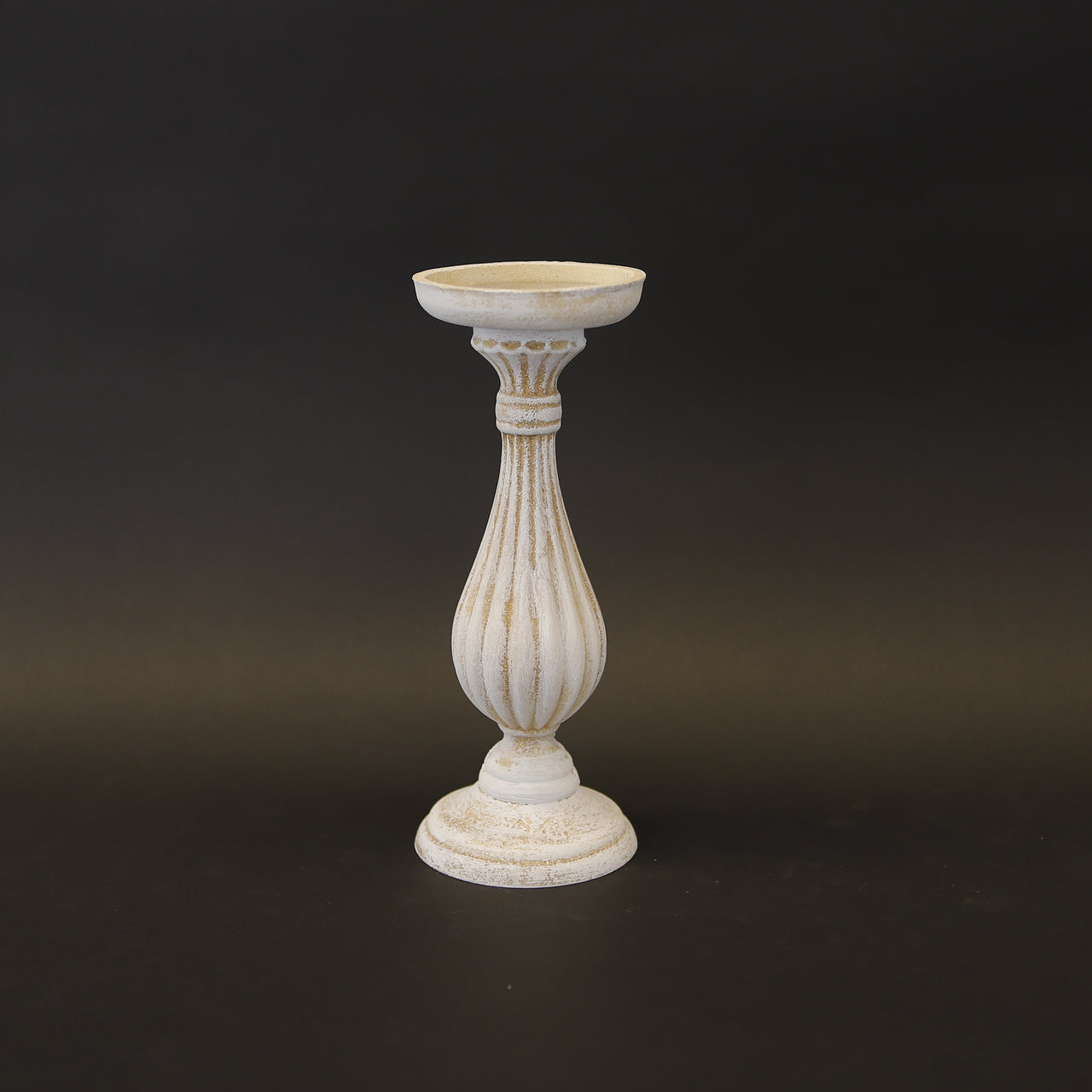 HCHD7812 - S Cream Swirl Candle Holder