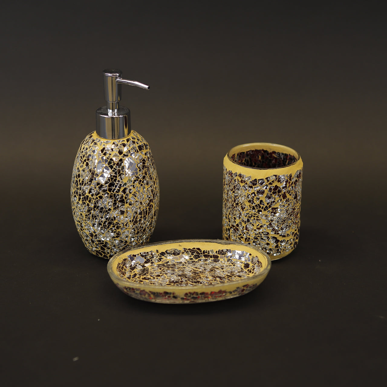 HCHD8065 - Red/Gold Bathroom Set