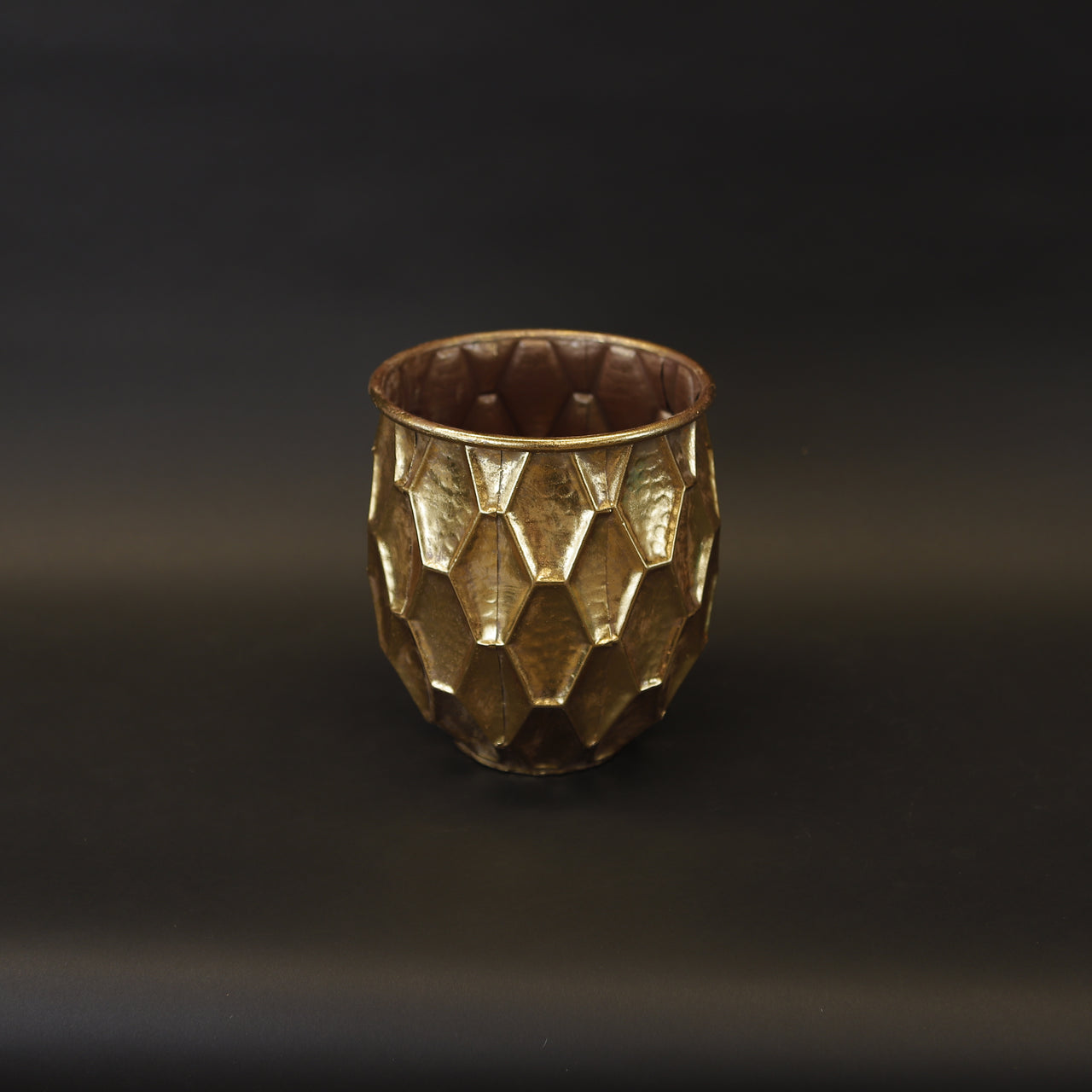 HCHD8081 - S Gold Metal Diamond Cut Pot