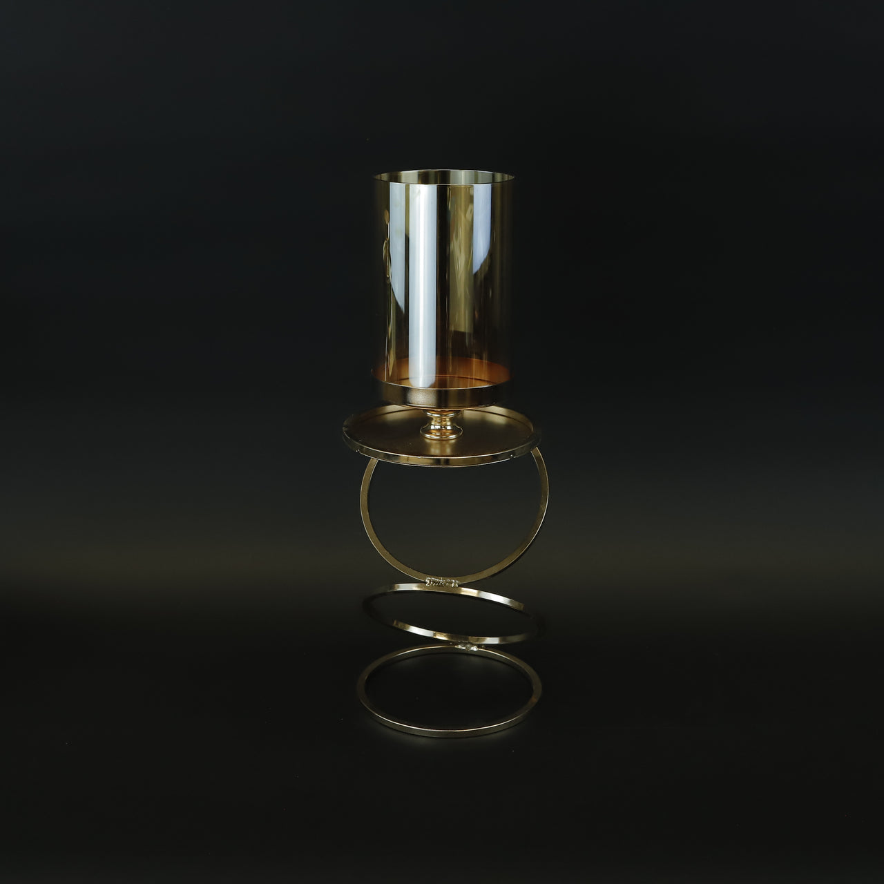 HCHD8763 - S Gold Modern Candle Holder