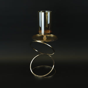 HCHD8764 - L Gold Modern Candle Holder