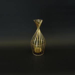 HCHD8765 - S Gold Teepee Candle Holder