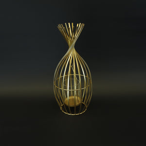 HCHD8766 - M Gold Teepee Candle Holder