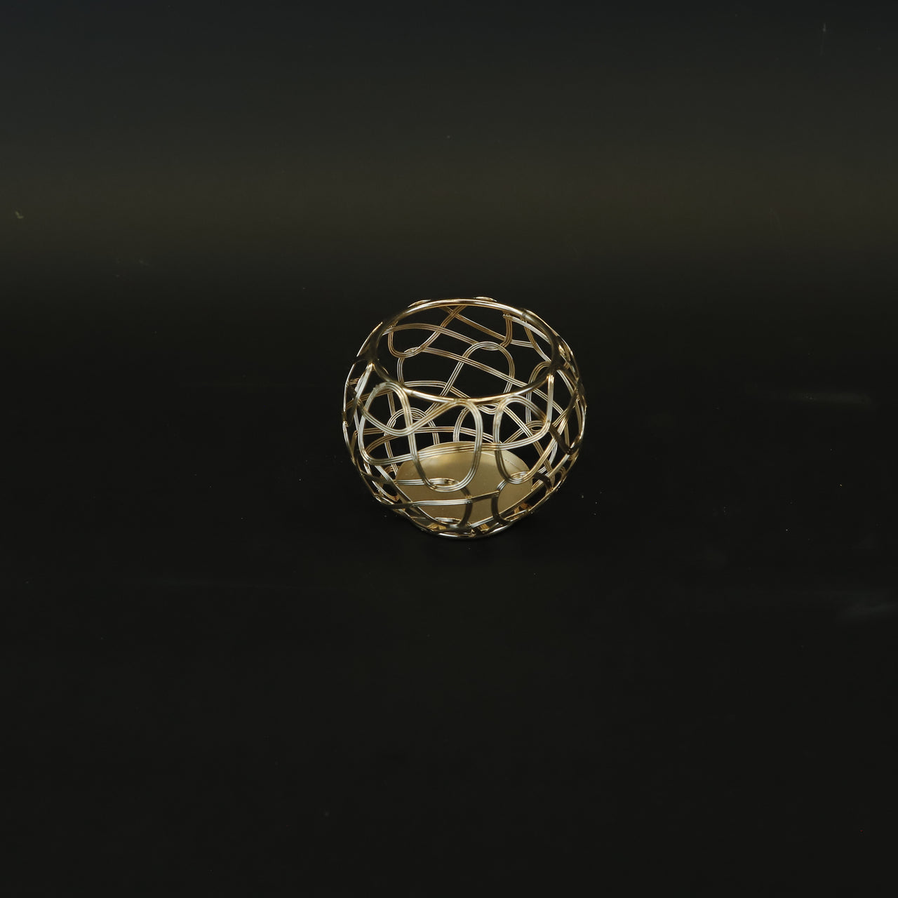 HCHD8769 - S Gold Ball Candle Holder