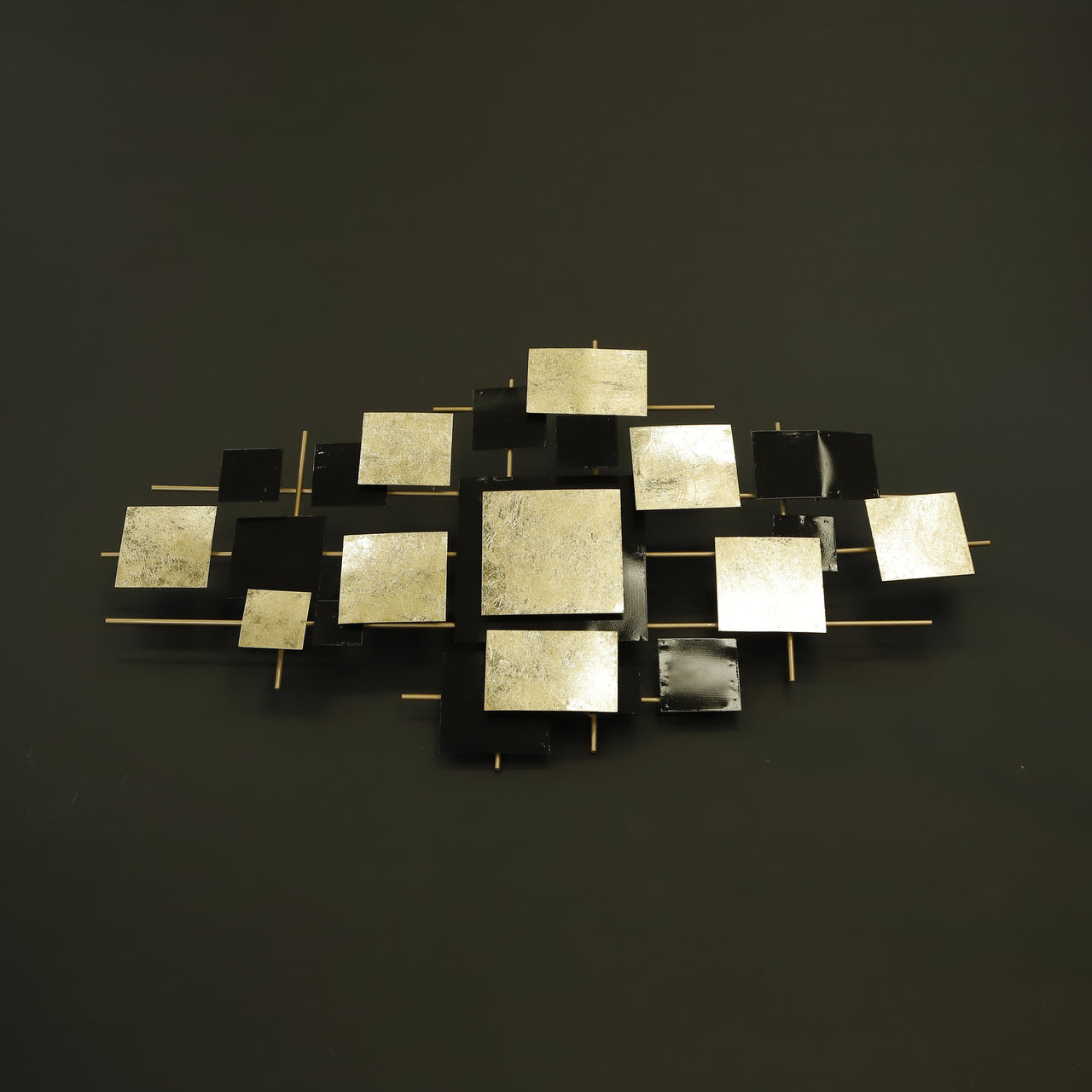 HCHD8784 - Gold/Black Squares Wall Art