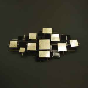 HCHD8784 - Gold/Black Squares Wall Art