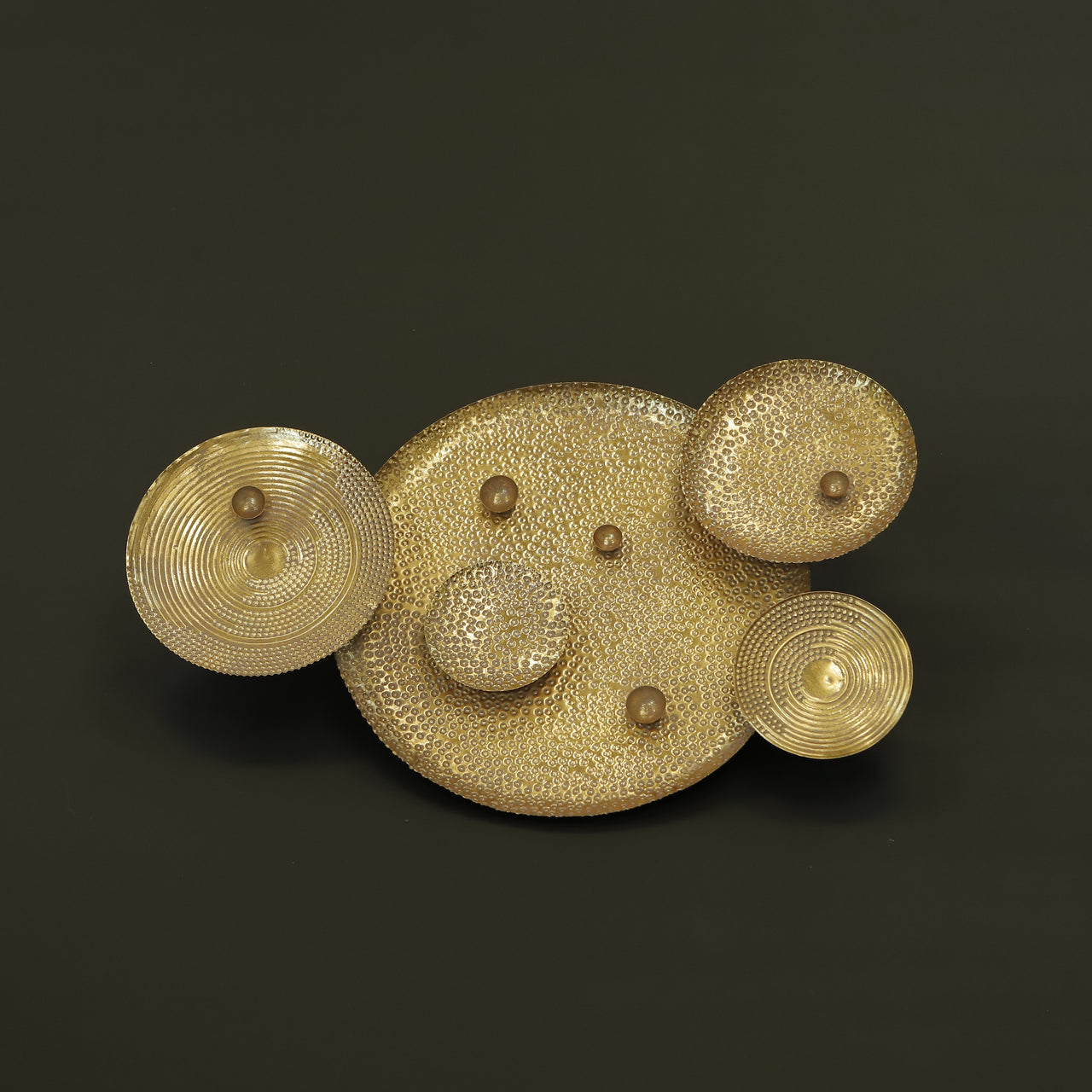 HCHD8806 - Textured Gold Circles Wall Art