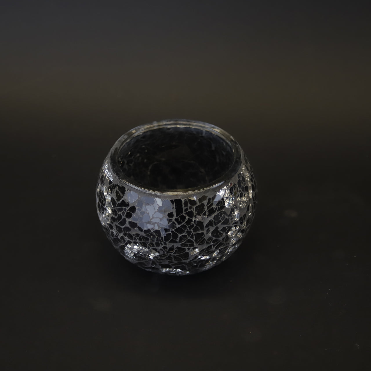HCHD8882 - Round Candle Holder - Mixed Black