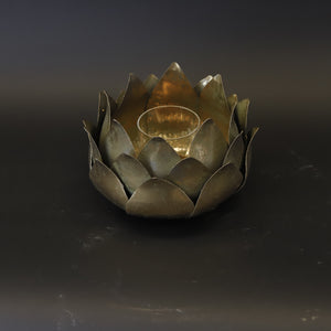 HCHD9211 - L Gold Lotus Candle Holder