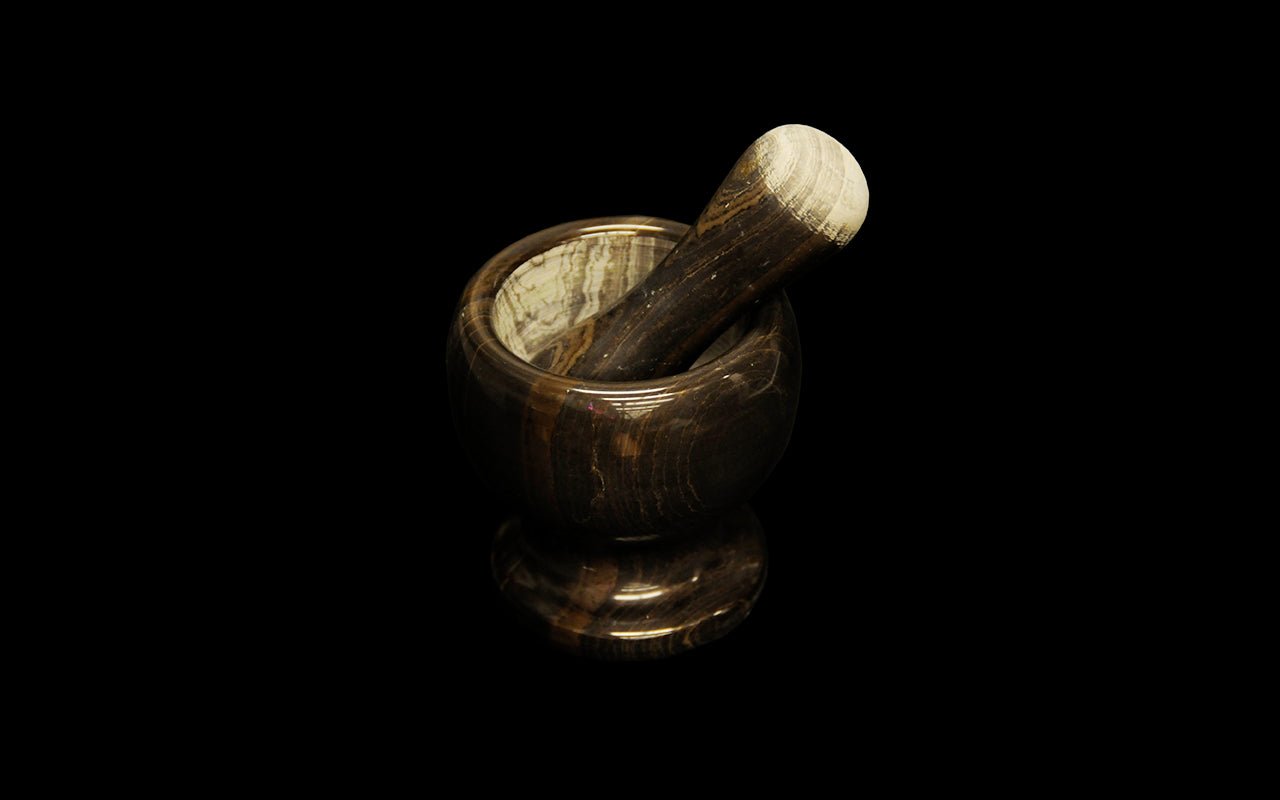 HCKE4822 - Mortar & Pestle - Charcoal Stone