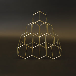 HCKE9271 - Gold Six Bottle Wine Holder