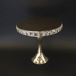 HCKE9639 - Gold Cubic Pedestal Cake Plate - L