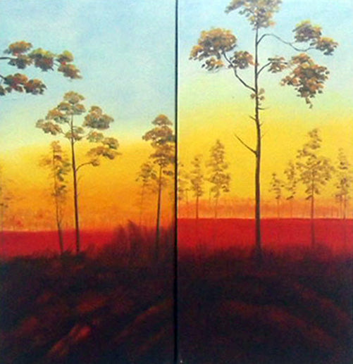 LSTT19300 - Triptych Original Oil Painting