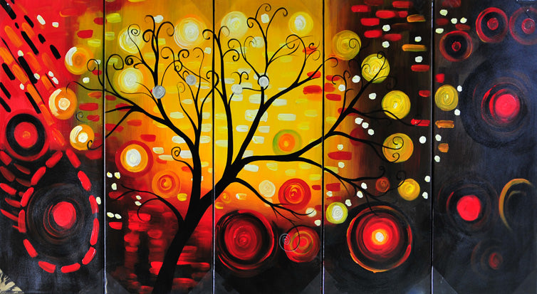 LSTT19578 - Triptych Original Oil Painting