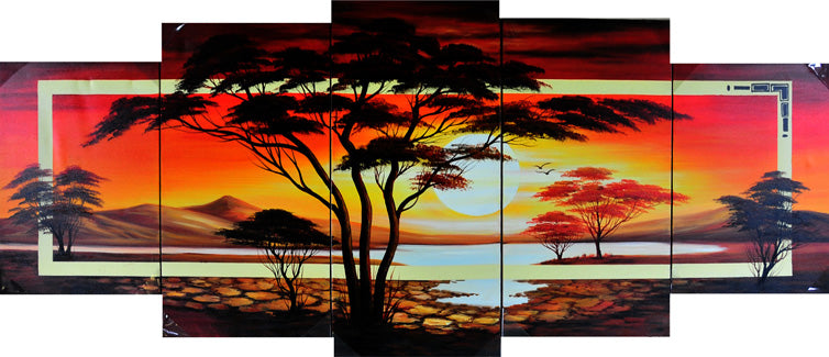 LSTT19587 - Triptych Original Oil Painting